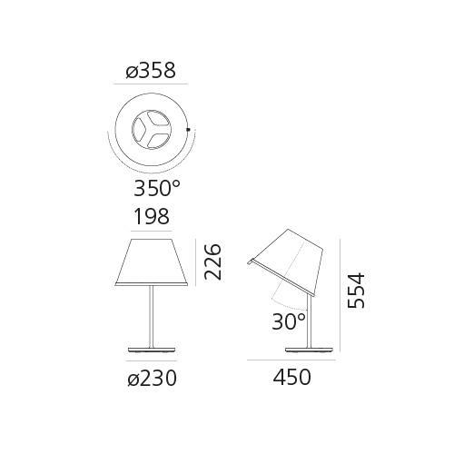 Stolní lampa Choose natural 1x52W výška 55cm výklopná o 30° - ARTEMIDE
