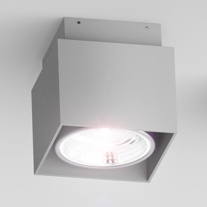 Stropní svítidlo EX 111 hranatá stropní QRB111 stříbrná 230V/12V - RED - DESIGN RENDL