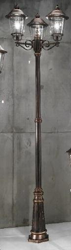 Venkovní stojanová lampa 3x100W E27,černá měď, IP44,pr. 66cm - ORION