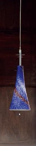 Závěsné svítidlo kov/dekor modrá, 1xE14, pr. 13,5cm,výška 95c - ORION