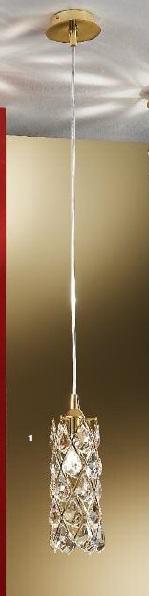 Závěsné svítidlo 1x40W G9 zlato/křišťál "Asfour", průměr 9cm - ORION
