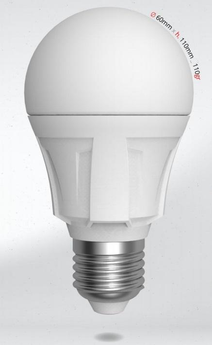 Levně Žárovka LED GLS A60 E27 230V 12W 6400K Ø 60mm v. 110 mm 1080lm 270° - SKYLIGHTING