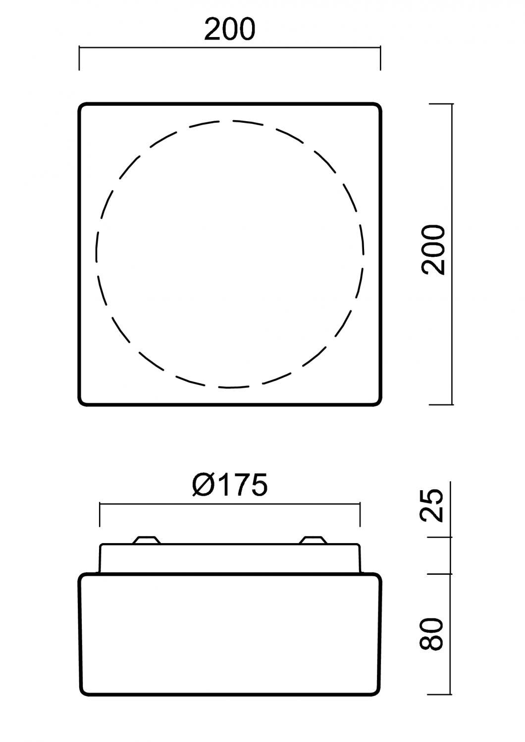 LINA 1 stropní/nástěnné skleněné svítidlo bílá IP43 60W E27 - OSMONT