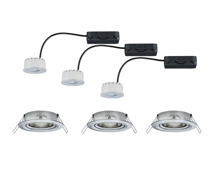 AKCE - Zápustné svítidlo LED Reflector Coin 6,8W železo 3ks stmívatelné, výklopné 939.44 - PAULMANN