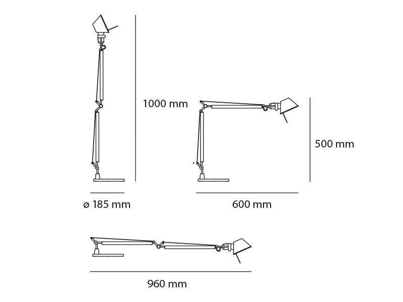 Tolomeo Midi stolní lampa LED 3000K antracit - tělo lampy - ARTEMIDE