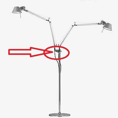 Držák pro druhé těleso na výsuvnou tyč pro stojací lampu Tolomeo Floor - ARTEMIDE