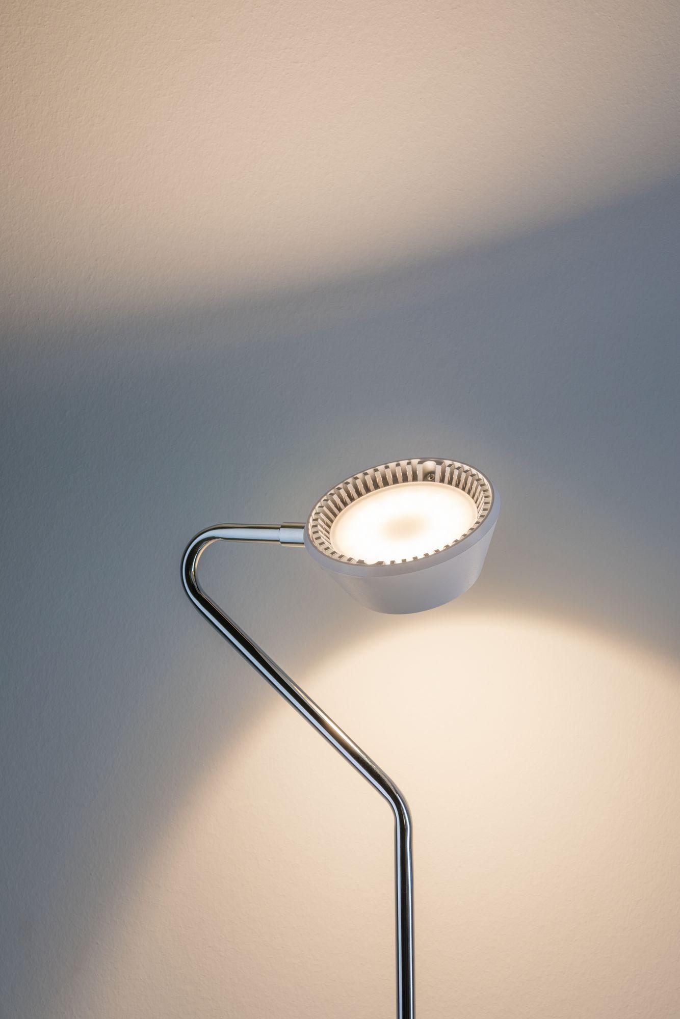 LED stojací svítidlo Ramos 11W bílá mat/chrom nožní stmívač - PAULMANN