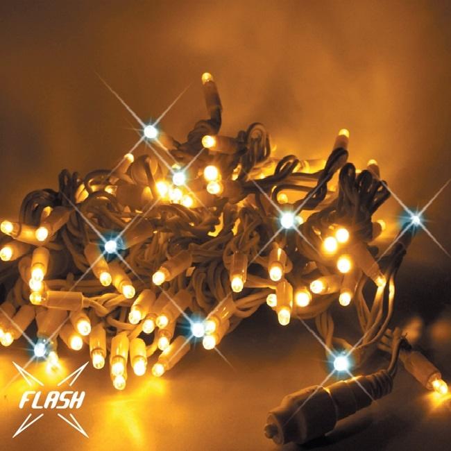 Levně DecoLED LED světelný řetěz - FLASH, 5m, teple bílá, 60 diod
