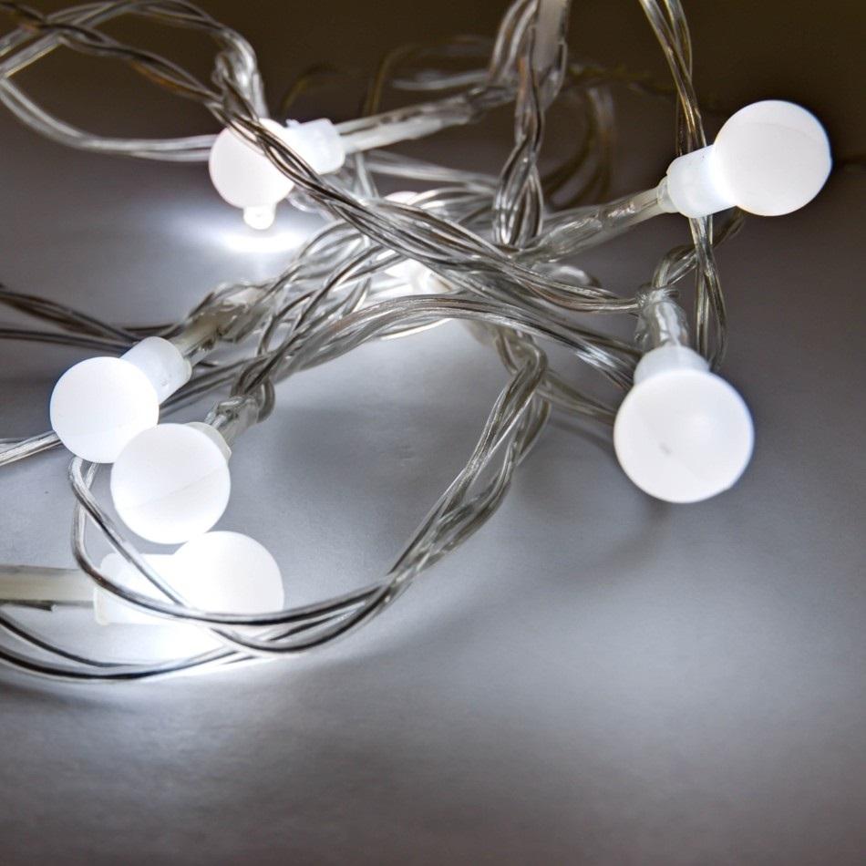 Levně DecoLED LED světelný řetěz na baterie - ledově bílá, 10 diod, 2,1m