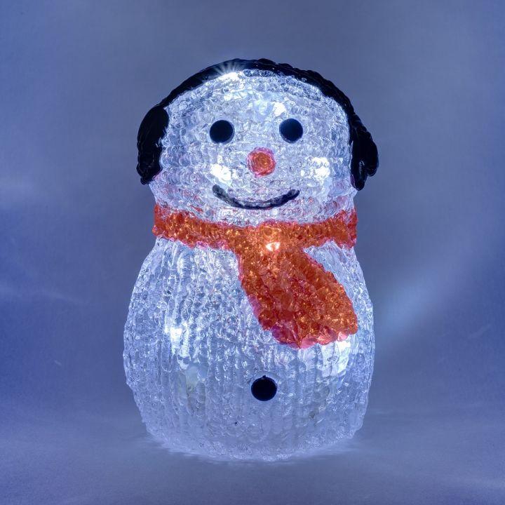 Levně DecoLED LED světelný sněhulák - 15 cm