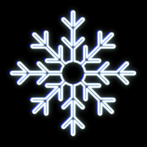Levně DecoLED LED světelný motiv - vločka, ledově bílá, pr. 85 cm