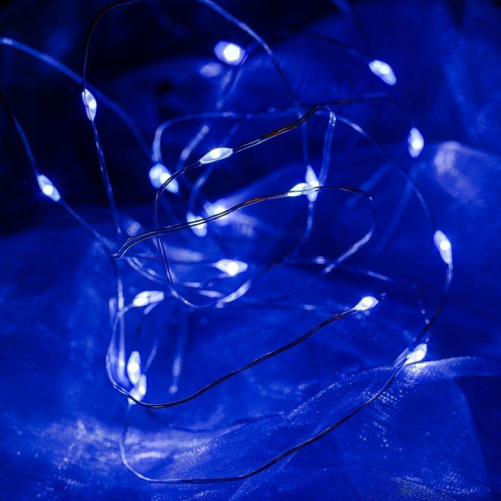 Levně DecoLED LED světelný řetěz na baterie - modrý, 20 diod, 2,3 m