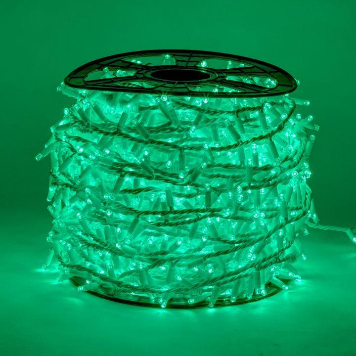 Levně DecoLED LED světelný řetěz - 100m, 2000 zelených diod, bílý kabel