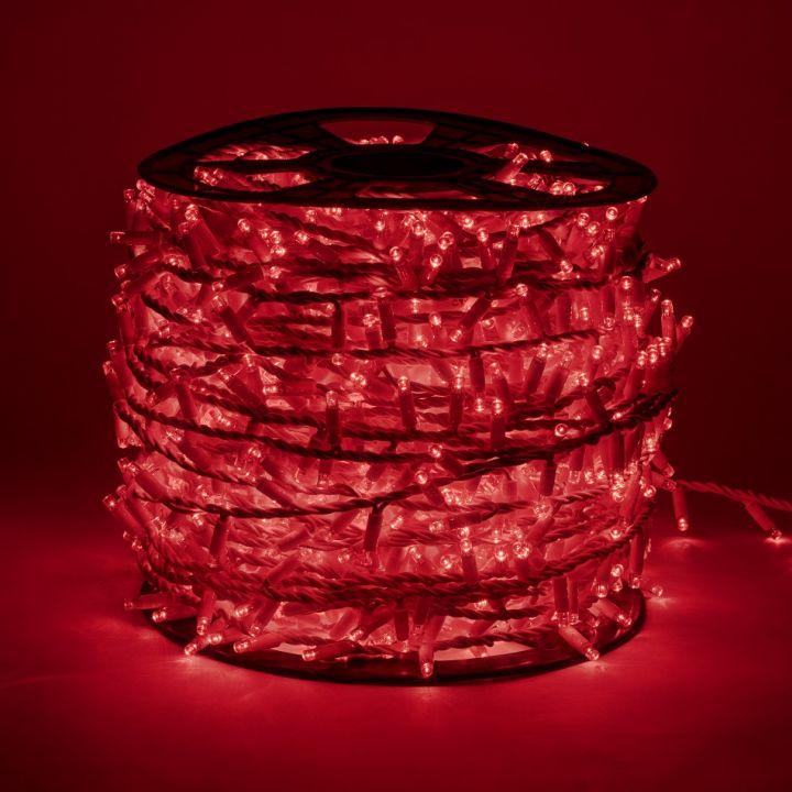 Levně DecoLED LED světelný řetěz - 100m, 2000 červených diod, bílý kabel