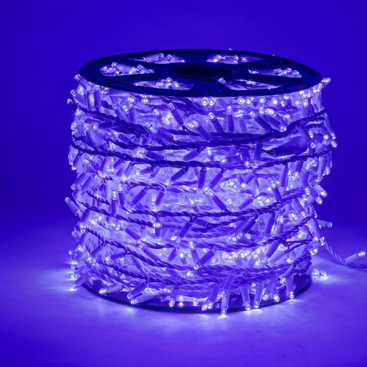 Levně DecoLED LED světelný řetěz - 100m, 2000 modrých diod, bílý kabel