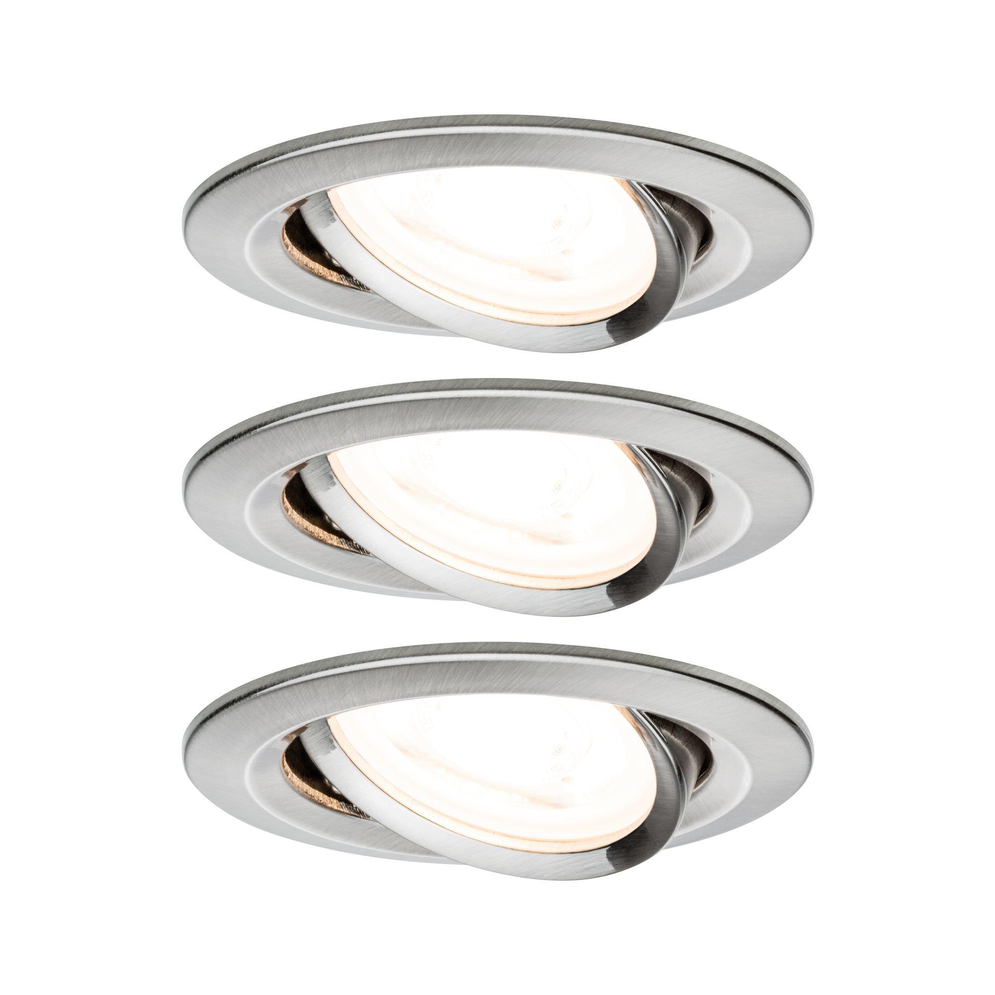 Vestavné svítidlo LED Nova kruhové 3x6,5W GU10 kov kartáčovaný nastavitelné 3-krokové-stmívatelné 934.65 - PAULMANN