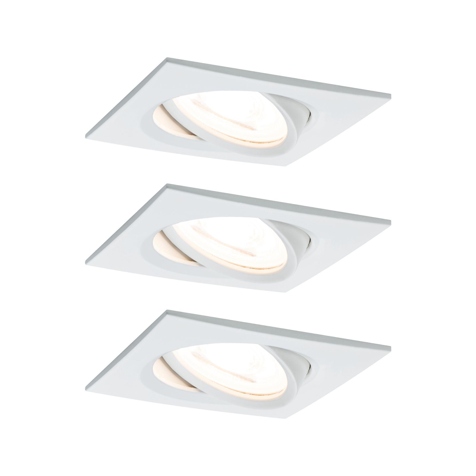 Vestavné svítidlo LED Nova hranaté 3x6,5W GU10 bílá mat nastavitelné 3-krokové-stmívatelné 934.72 - PAULMANN