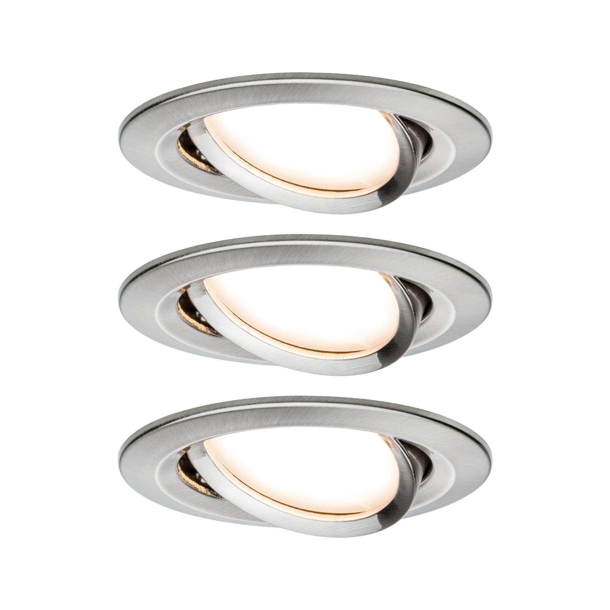 Vestavné svítidlo LED Nova kruhové 3x6,5W kov kartáčovaný nastavitelné 3-krokové-stmívatelné 934.83 - PAULMANN