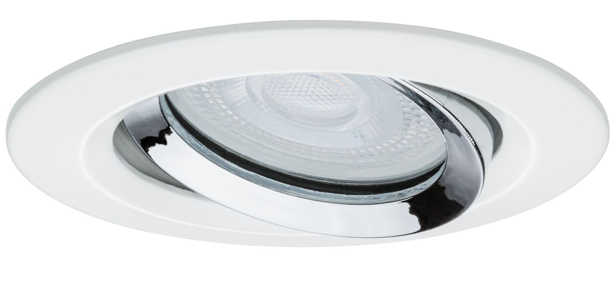 Vestavné svítidlo LED Nova Plus kruhové 1x6W GU10 bílá mat chrom výklopné stmívatelné 936.73 - PAULMANN