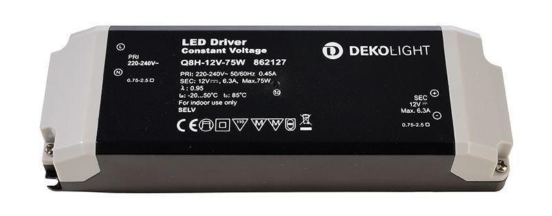Levně AKCE Deko-Light napájení BASIC Q8H-12-75W konstantní napětí 0-630 mA IP20 12V DC 75W - LIGHT IMPRESSIONS