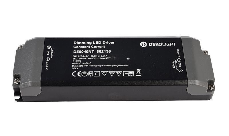 Levně AKCE Deko-Light napájení BASIC D50040NT konstantní proud 500 mA IP20 stmívatelné 40-80V DC 40W - LIGHT IMPRESSIONS