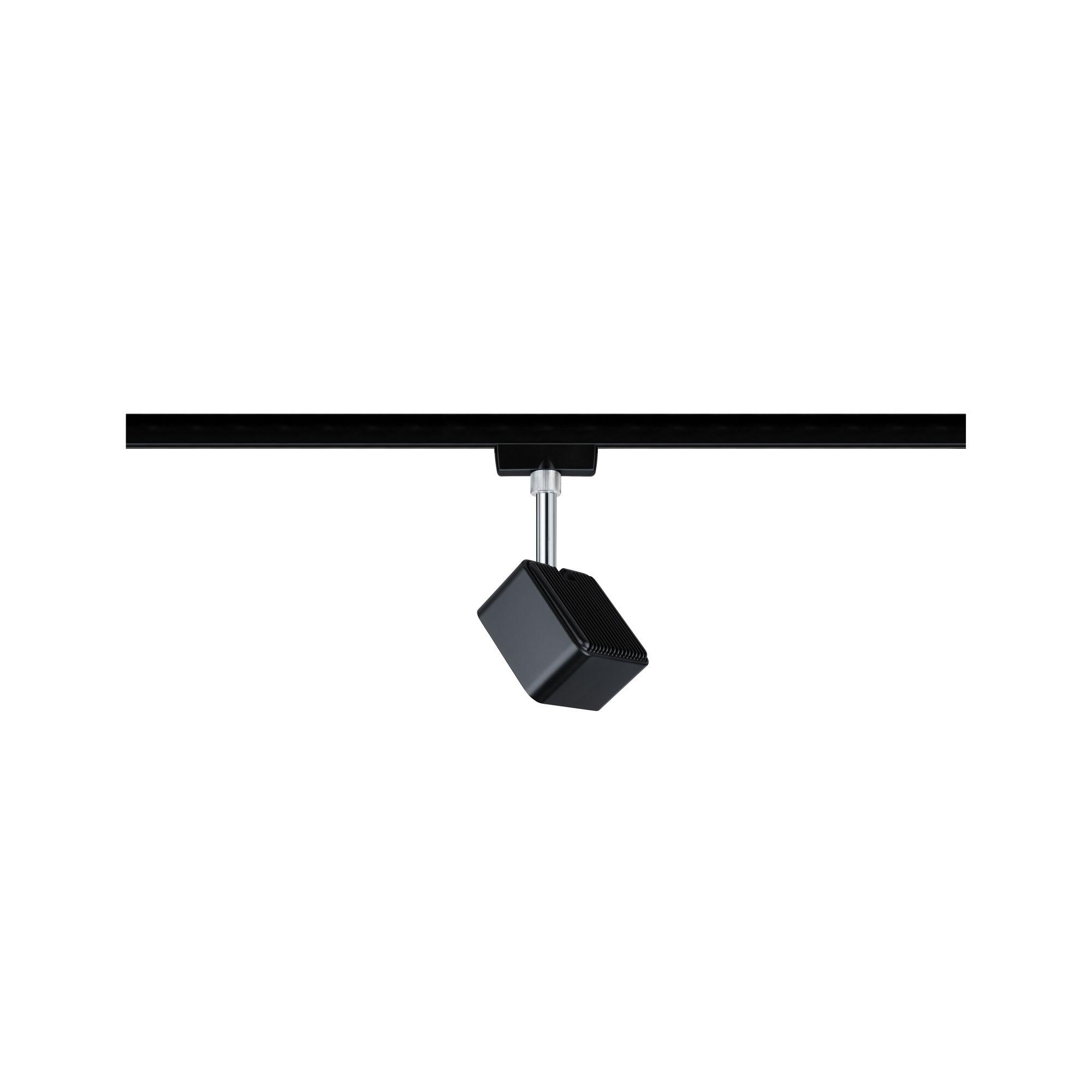 URail LED-spot Cube 8W černá mat/chrom 2700K kov/umělá hmota stmívatelné - PAULMANN