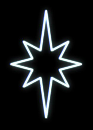 Levně DecoLED LED světelný motiv hvězda, ledově bílá, 80x50cm EFD09S1