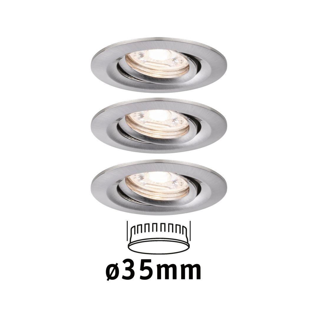 LED vestavné svítidlo Nova mini výklopné 3x4W 2.700K kov kartáčovaný 230V - PAULMANN