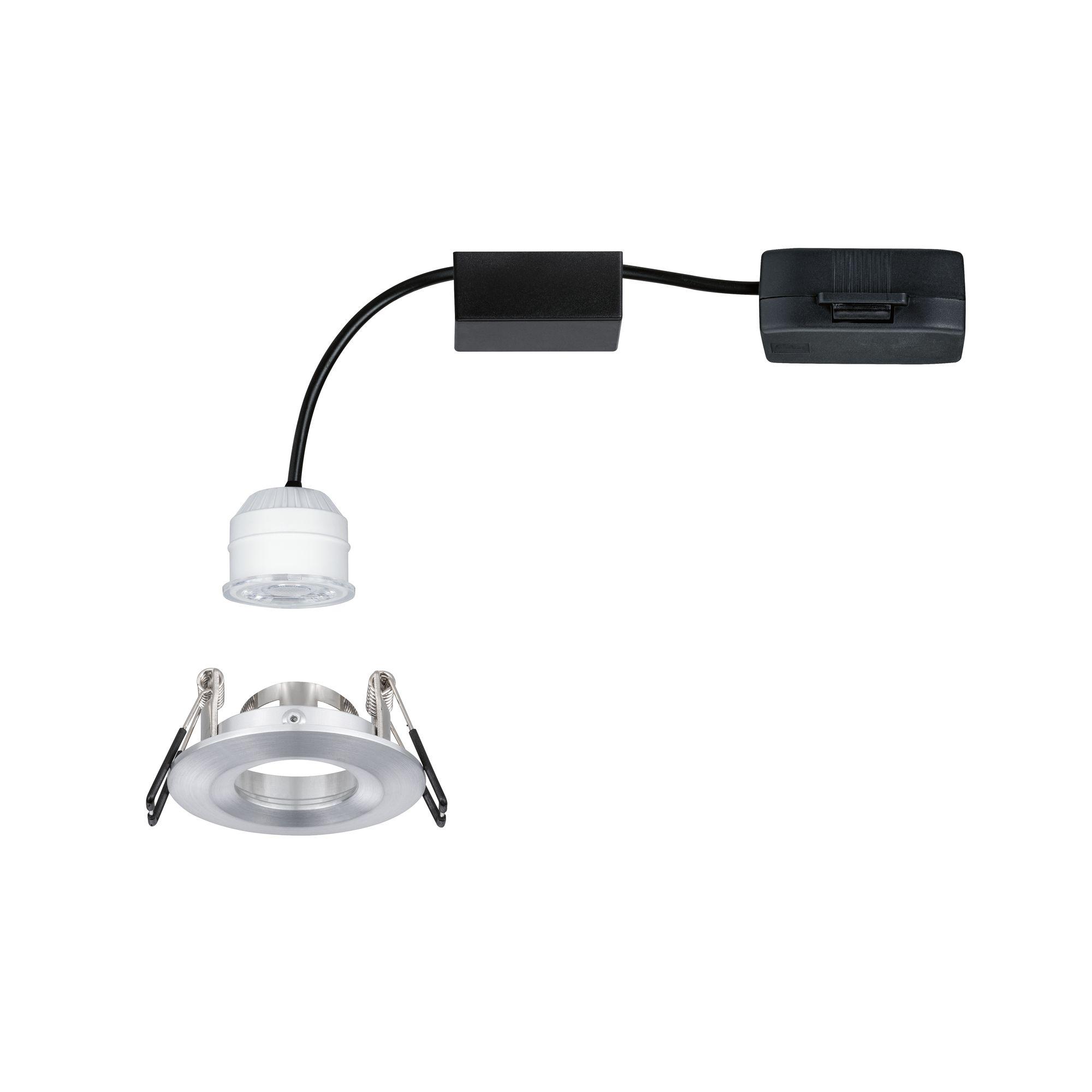 LED vestavné svítidlo Nova mini nevýklopné IP44 1x4W 2.700K hliník broušený 230V - PAULMANN