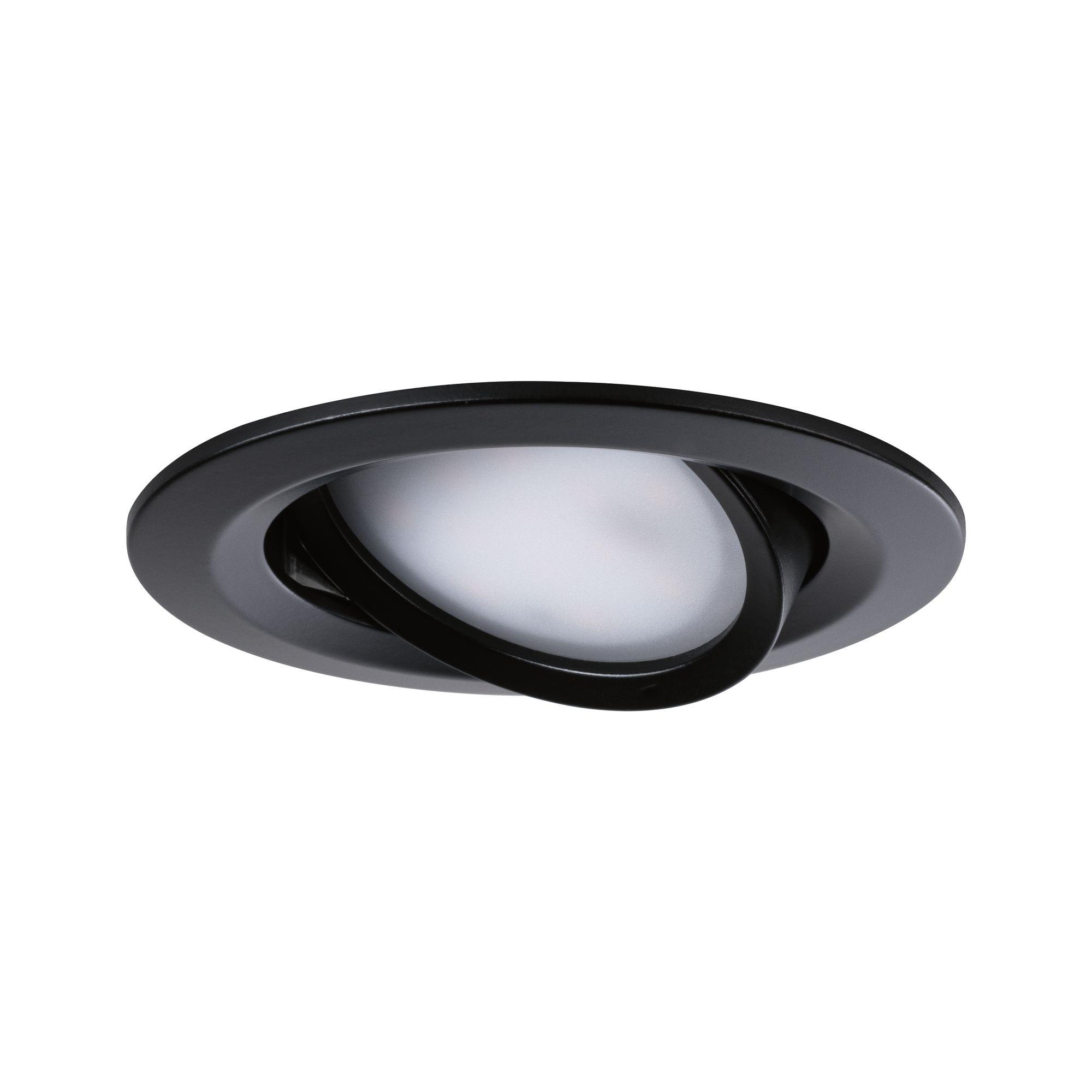 LED vestavné svítidlo Nova kruhové 3x6,5W černá/mat výklopné 3-krokové-stmívatelné teplá bílá 3ks sada - PAULMANN