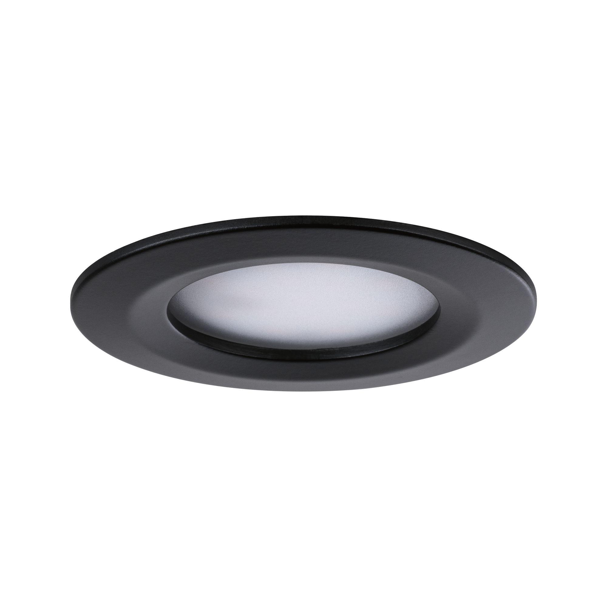 LED vestavné svítidlo Nova kruhové 3x6,5W teplá bílá černá/mat nevýklopné 3ks sada - PAULMANN