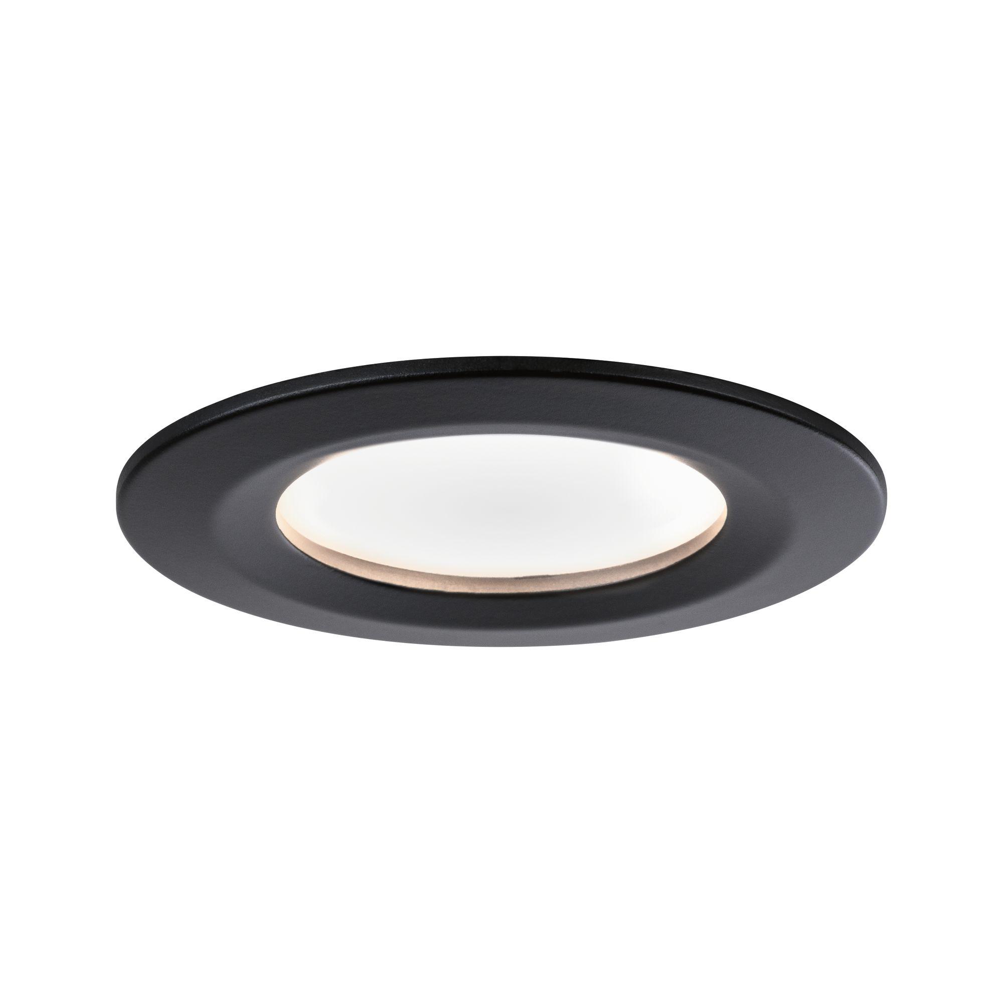 LED vestavné svítidlo Nova kruhové 3x6,5W teplá bílá černá/mat nevýklopné 3ks sada - PAULMANN