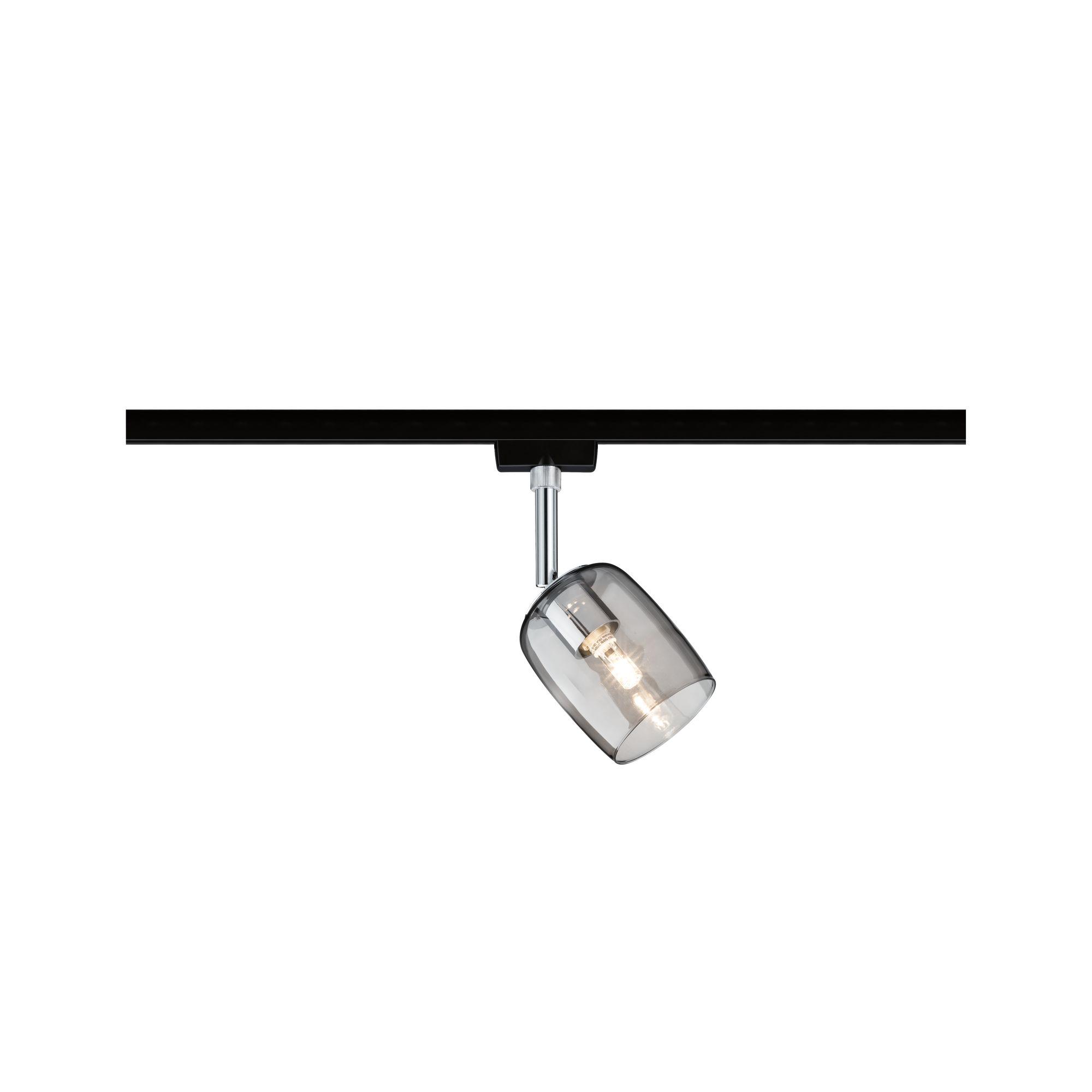 URail spot Blossom černá/mat kouřové sklo max. 1x10W GU10 bez zdroje světla - PAULMANN
