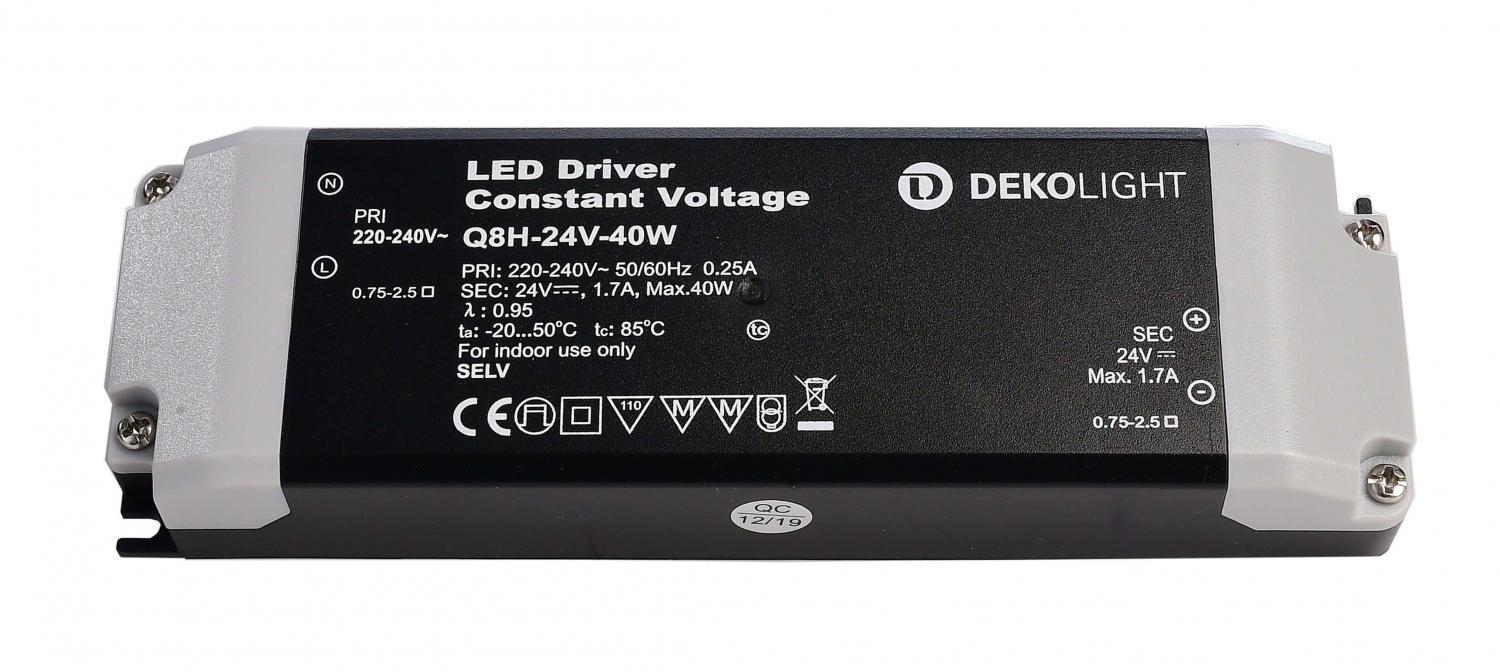 Levně AKCE Deko-Light napájení BASIC CV Q8H-24-40W konstantní napětí 0-1700 mA IP20 24V DC 40W - LIGHT IMPRESSIONS
