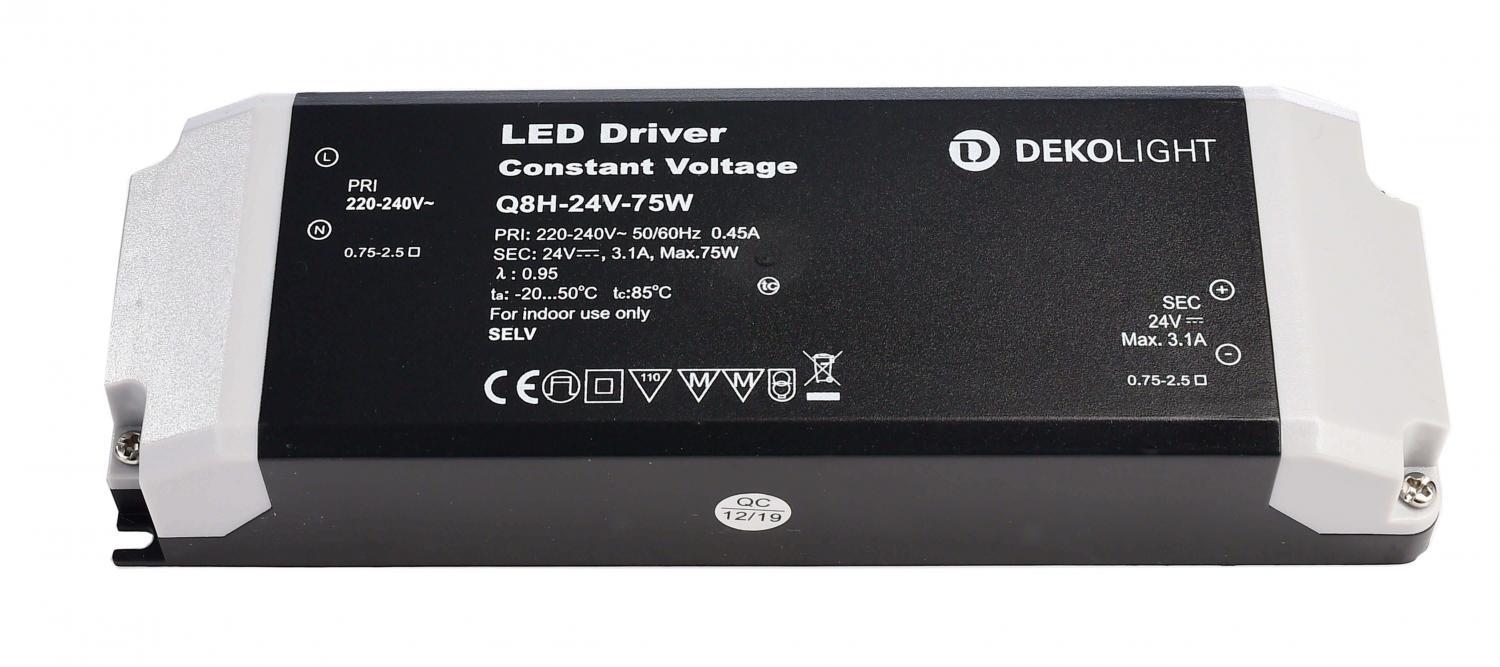 Levně AKCE Deko-Light napájení BASIC CV Q8H-24-75W konstantní napětí 0-3100 mA IP20 24V DC 75W - LIGHT IMPRESSIONS