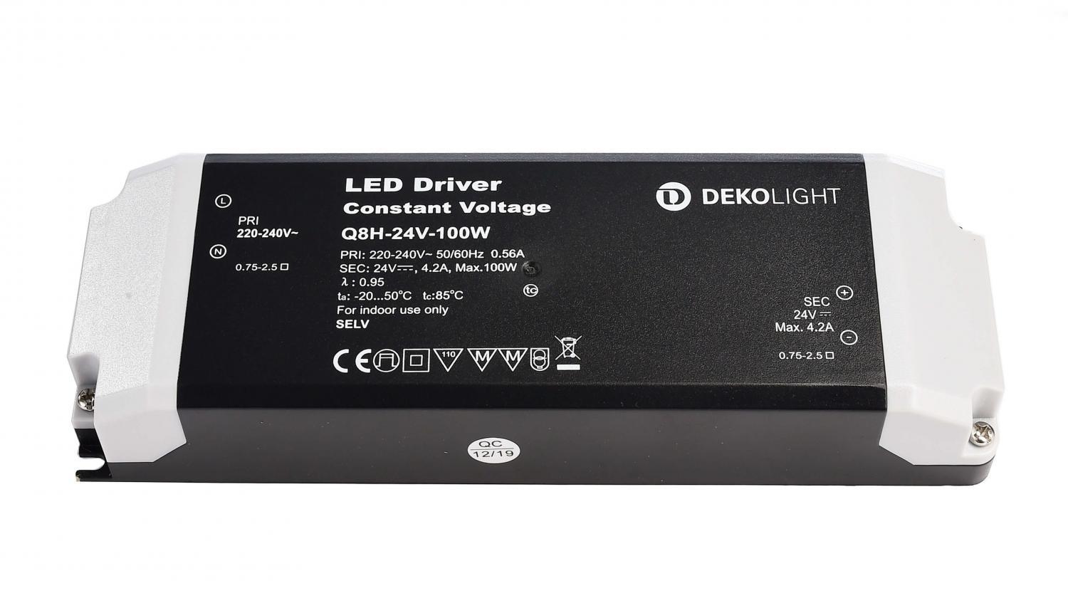 Levně AKCE Deko-Light napájení BASIC CV Q8H-24-100W konstantní napětí 0-4200 mA IP20 24V DC 100W - LIGHT IMPRESSIONS