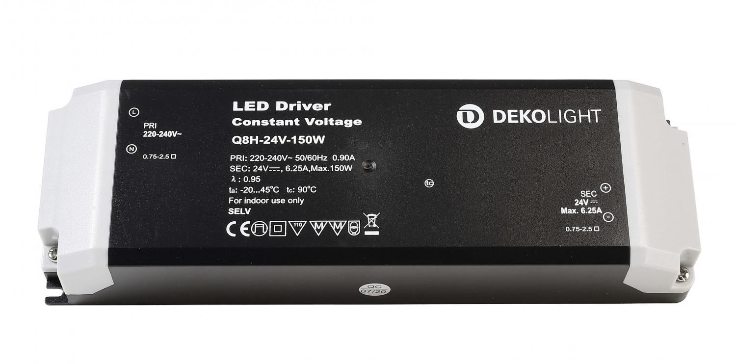 Levně AKCE Deko-Light napájení BASIC CV Q8H-24-150W konstantní napětí 0-6250 mA IP20 24V DC 150W - LIGHT IMPRESSIONS
