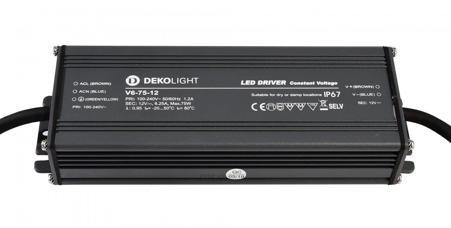 Levně AKCE Deko-Light napájení IP CV V6-75-12 konstantní napětí 0-6250 mA IP67 12V DC 75W - LIGHT IMPRESSIONS