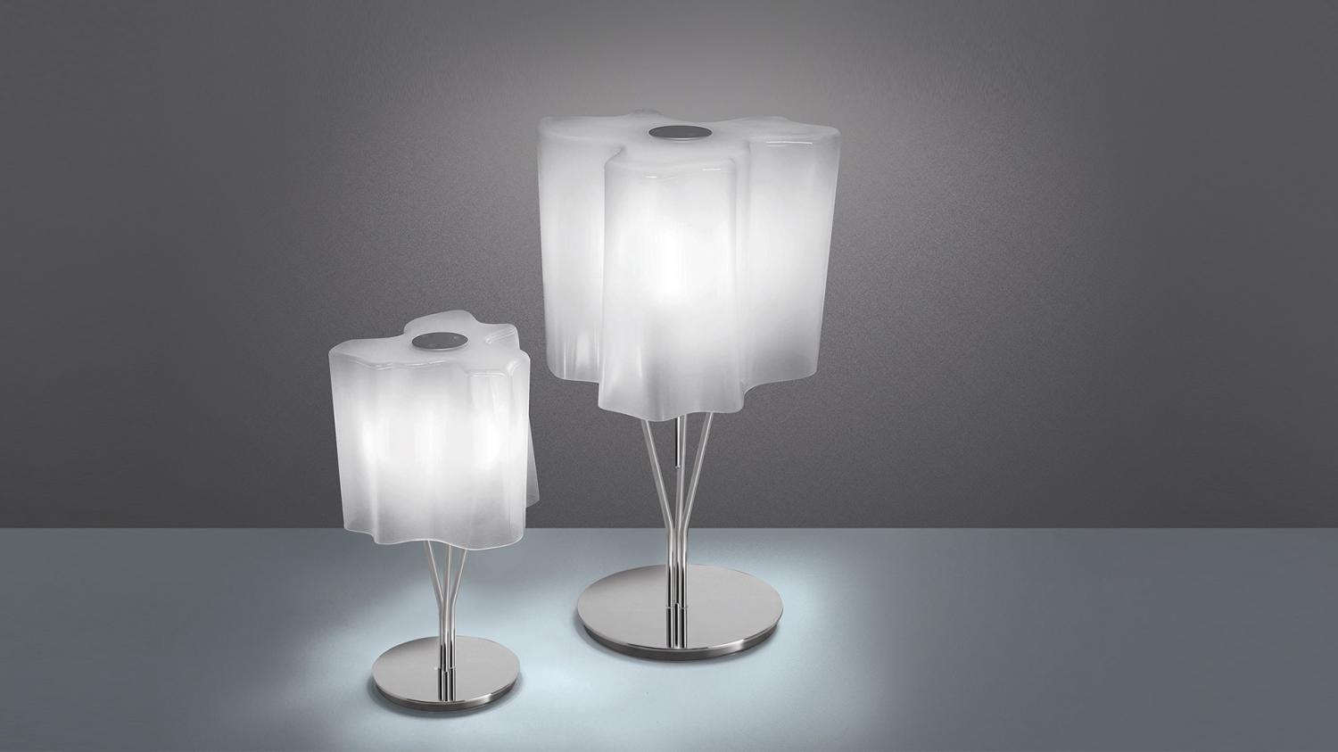Logico Mini stolní lampa - Difuzor hedvábí, chromová struktura - ARTEMIDE