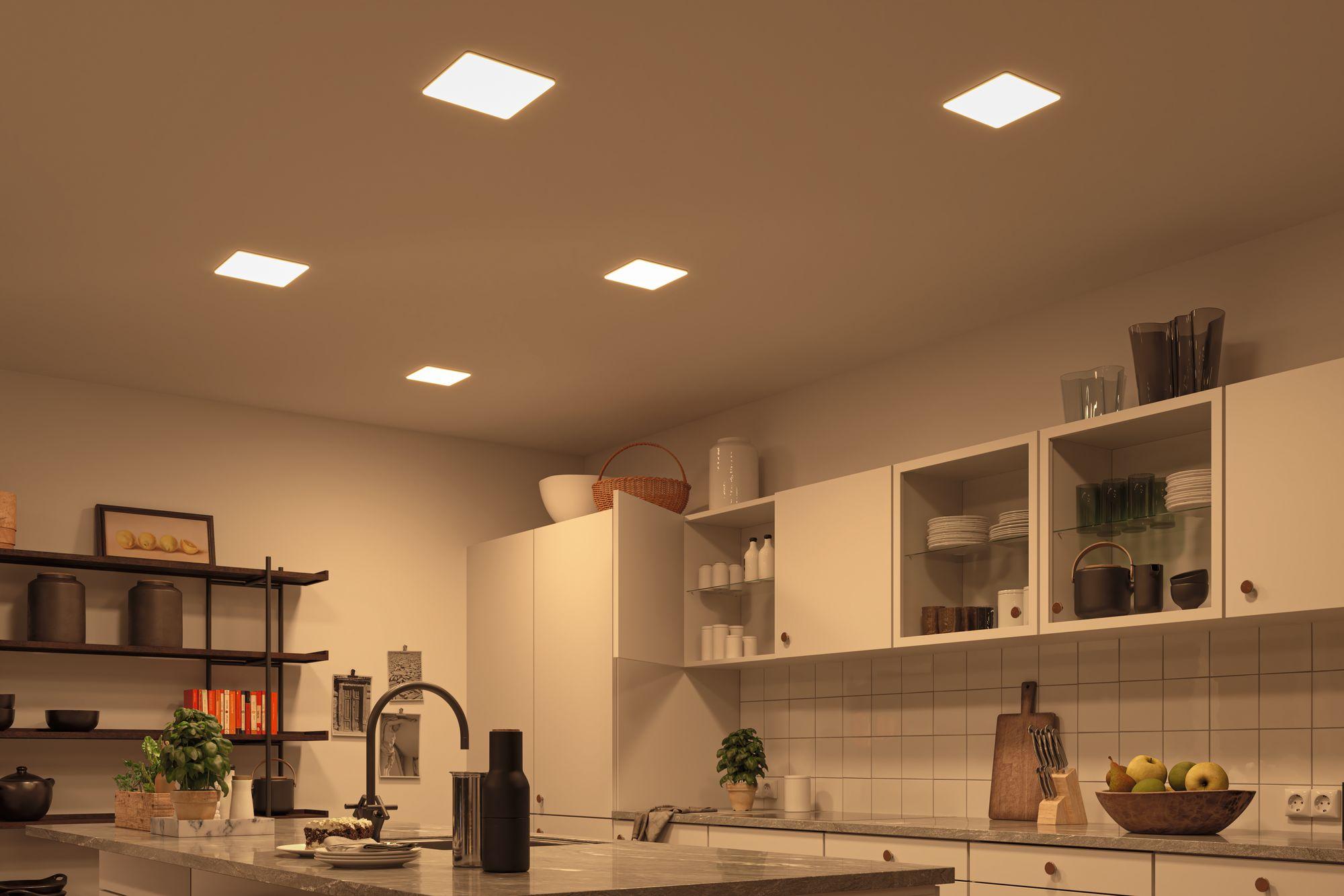 Smart Home Zigbee LED vestavné svítidlo Veluna VariFit měnitelná bílá 215mm x 215mm IP44 17W - PAULMANN
