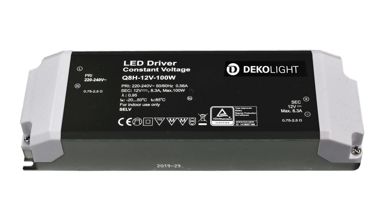 Levně AKCE Deko-Light napájení BASIC, CV, Q8H-12-100W konstantní napětí 0-8300 mA IP20 12V DC 100,00 W - LIGHT IMPRESSIONS