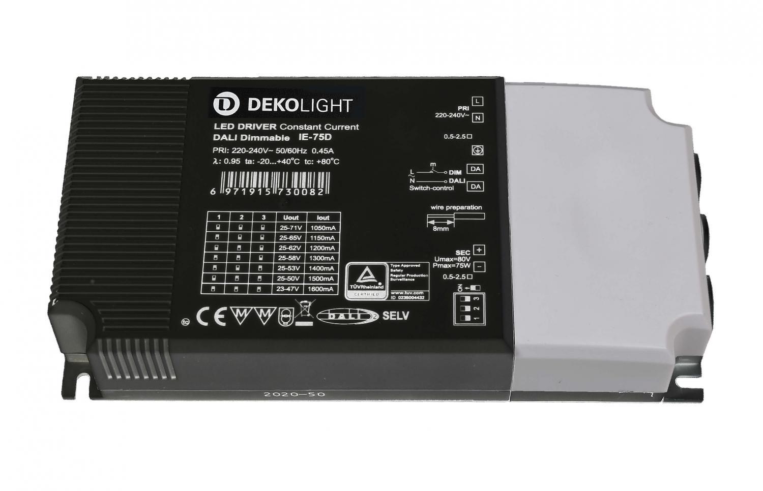 Levně AKCE Deko-Light napájení BASIC, DIM, Multi CC, IE-75D konstantní proud 1050-1600 mA IP20 stmívatelné 25-70V DC 26,00-75,00 W - LIGHT IMPRESSIONS