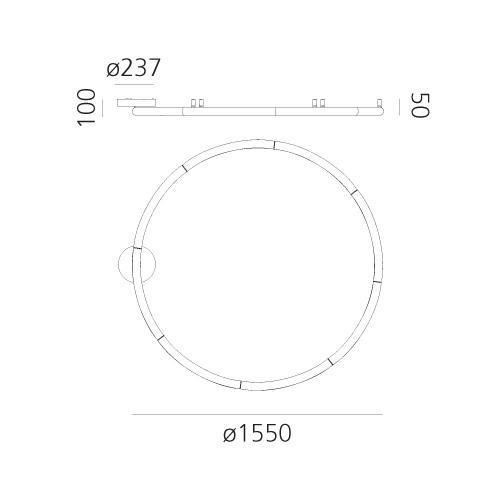 Alphabet of light kruh 155 nástěnné/stropní - Bluetooth - ARTEMIDE