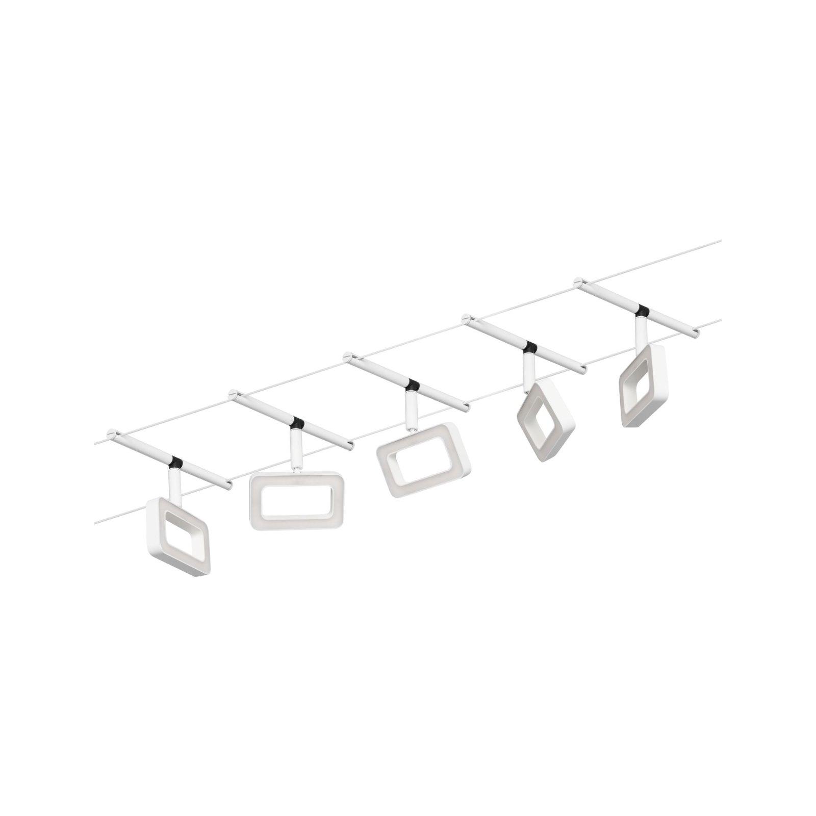 LED lankový systém Frame základní sada 5x4,8W 3000K 230/12V bílá mat/chrom - PAULMANN